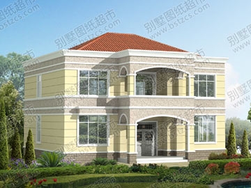 二層帶閣樓大氣別墅設計圖紙_別墅設計圖紙,農村房屋設計圖