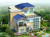 三層帶露臺別墅全套施工圖及效果圖_別墅設計圖紙,農村房屋設計圖