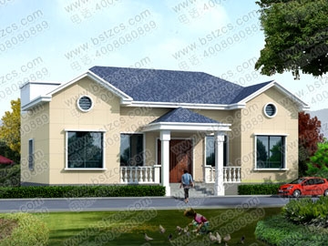 農村一層帶閣樓房屋設計施工圖及效果圖_別墅圖紙超市,一層平房設計圖