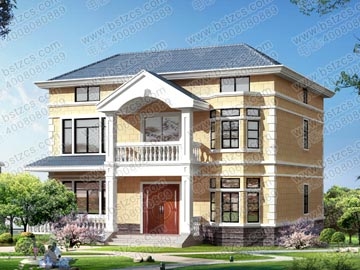 二層帶閣樓別墅設計_別墅設計圖紙,新農村別墅,農村自建房設計