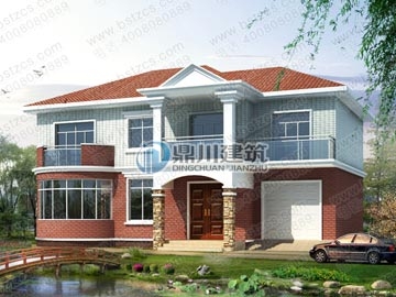 農村二層別墅效果圖及施工圖_別墅設計圖紙,鼎川建筑