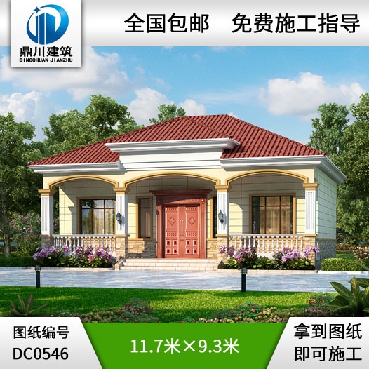 一層農村簡單實用自建房別墅設計圖紙_農村平房設計圖,鼎川建筑