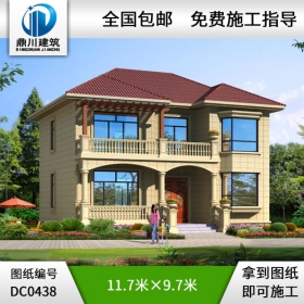 新農村二層帶露臺小別墅設計圖紙_農村兩層自建房屋設計圖,鼎川建筑