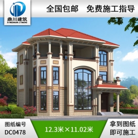 新農村三層帶陽臺自建房設計圖紙_農村三層房屋設計圖施工圖_鼎川別墅設計