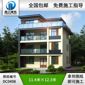 農村四層實用型平頂小別墅設計圖紙_農村四層別墅設計,鼎川建筑