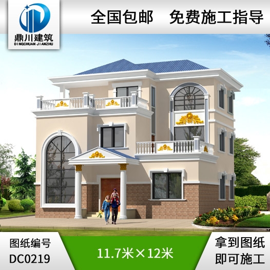 農(nóng)村三層帶旋轉樓梯別墅設計施工圖_別墅設計圖紙,農(nóng)村房屋設計圖