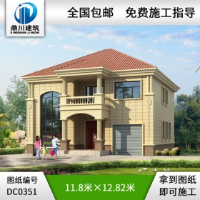 二層復(fù)式帶車庫別墅設(shè)計(jì)施工圖紙_農(nóng)村別墅設(shè)計(jì)圖,鼎川別墅圖紙