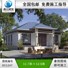 簡約一層別墅施工圖紙及效果圖_農(nóng)村自建別墅設(shè)計,鼎川建筑