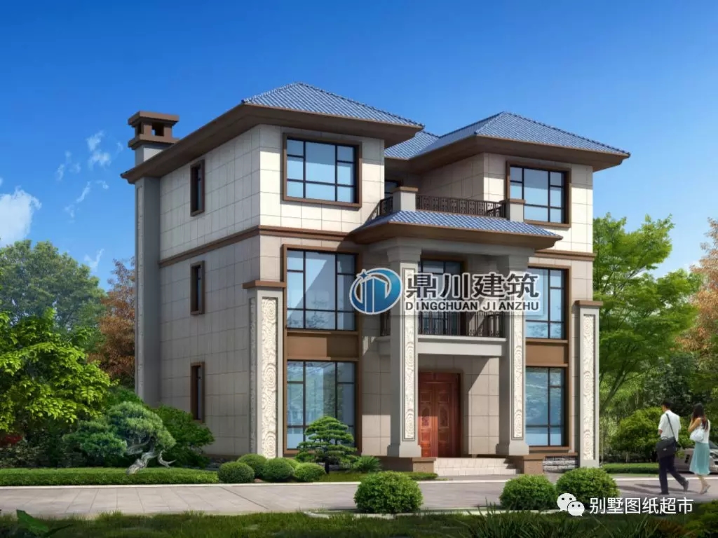 新中式帶堂屋三層農(nóng)村別墅，好看實(shí)用，返鄉(xiāng)建房非它莫屬！