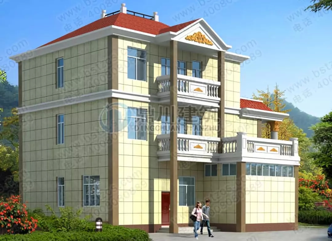 挑空客廳+旋轉樓梯，13&times;14三層優(yōu)雅大氣歐式別墅