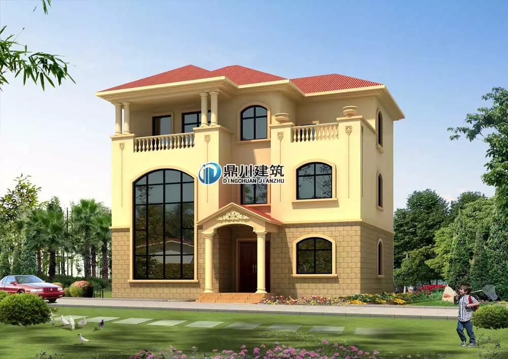 三層旋轉樓梯復式農村別墅建房案例，大氣漂亮得不像話！