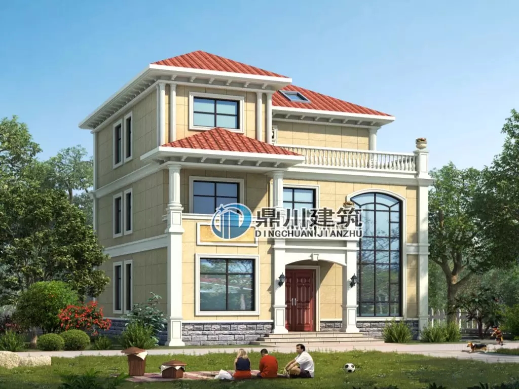 農村復式三層大氣別墅，造價親民易建造，30萬也能建出豪宅效果！