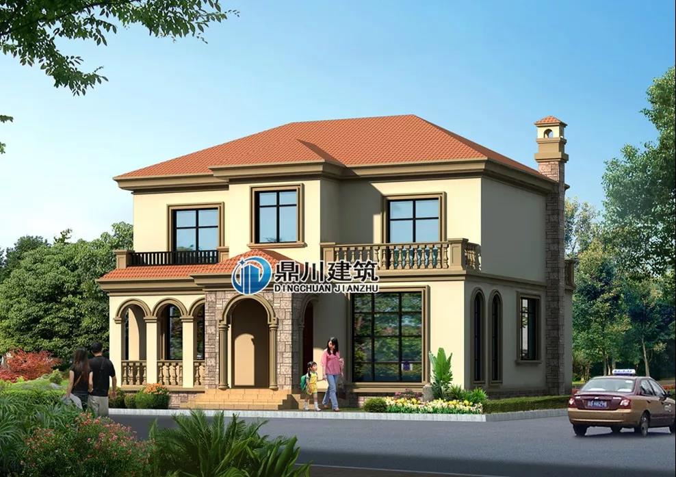 二層帶露臺農村別墅效果圖